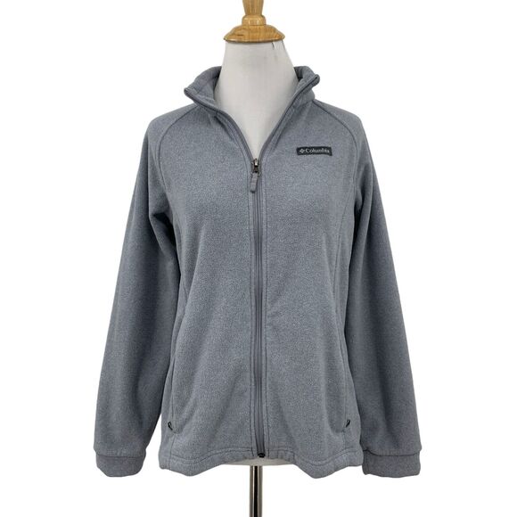 Columbia Jacket Girls L Gray Sawyer Rapids Fleece Full Zip Mock Neck Long Sleeve - Picture 1 of 12